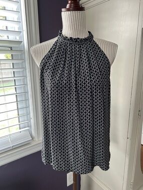 Cynthia Rowley Black & White silk Halter top
